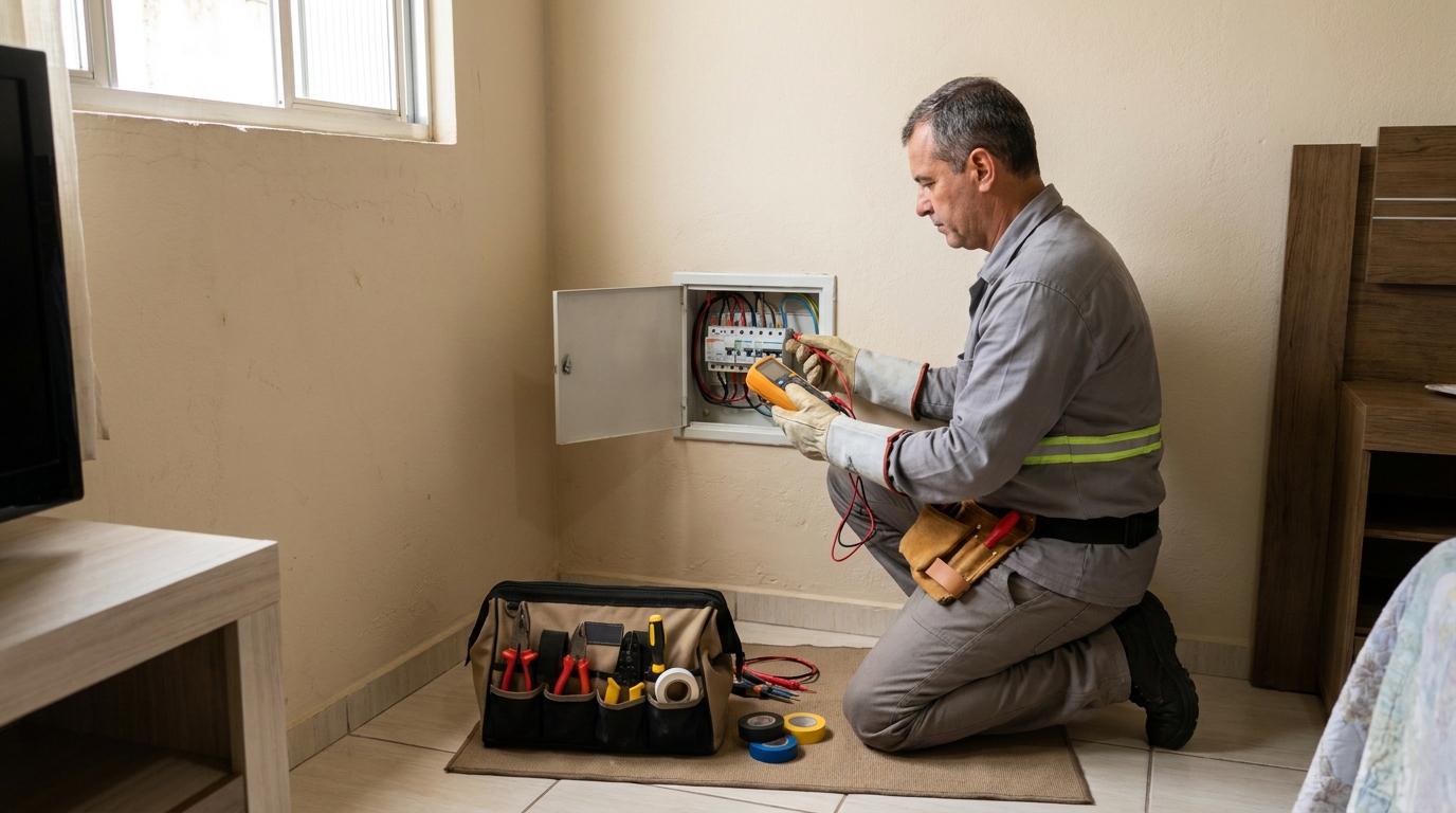 Eletricista trabalhando em Aracaju‑SE