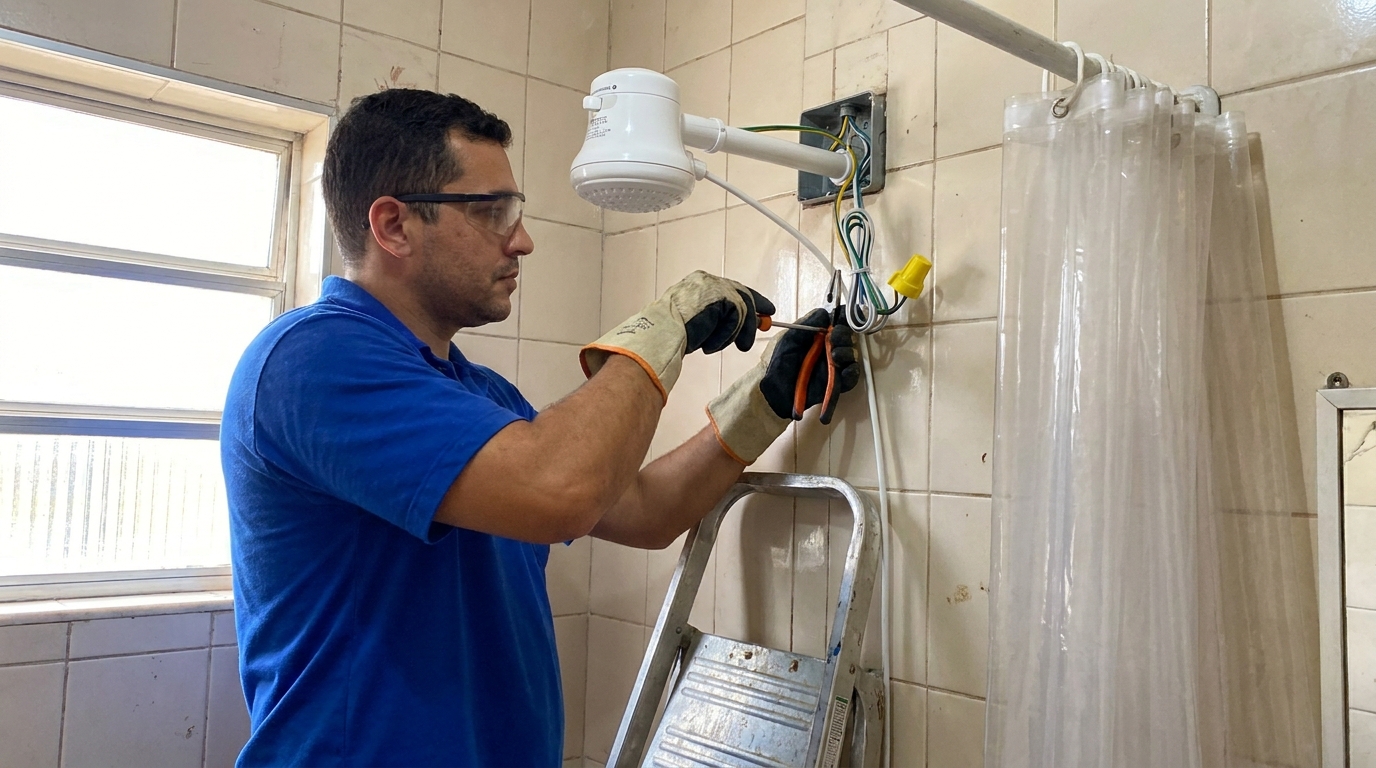 Instalacao de chuveiro eletrico residencial em Aracaju‑SE
